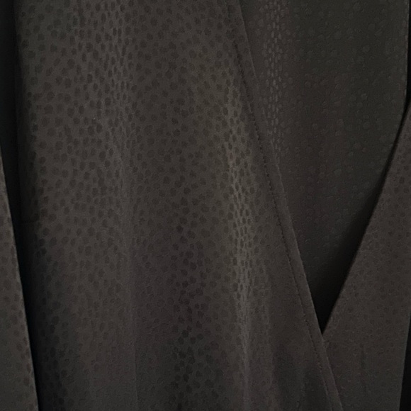 Ba&sh Women's Iris Dress Size 4 Small True Wrap Black Long Sleeve Midi Cocktail - Picture 7 of 12